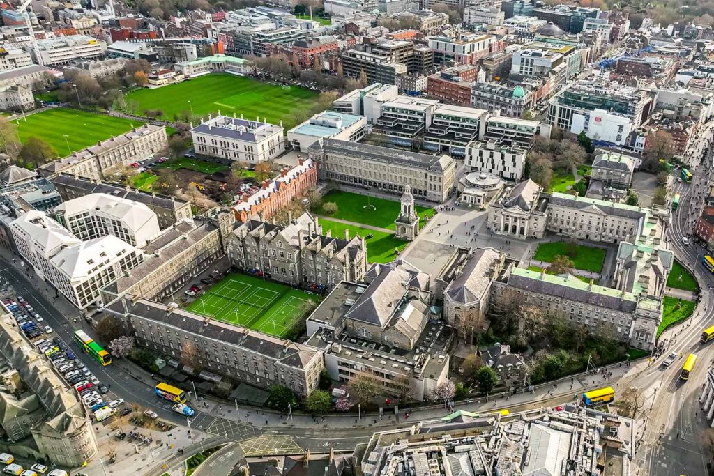 Trinity College Dublin campus in Ireland